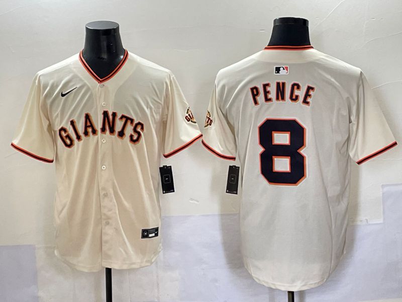 Men 2025 San Francisco Giants #8 Pence Cream Game Nike MLB Jersey style 1